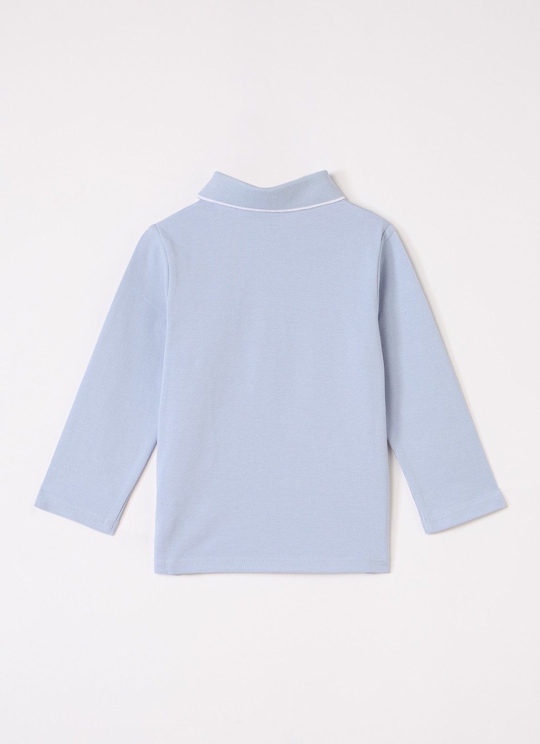 BOSS Polo met logo - voorkant 3 lichtblauw