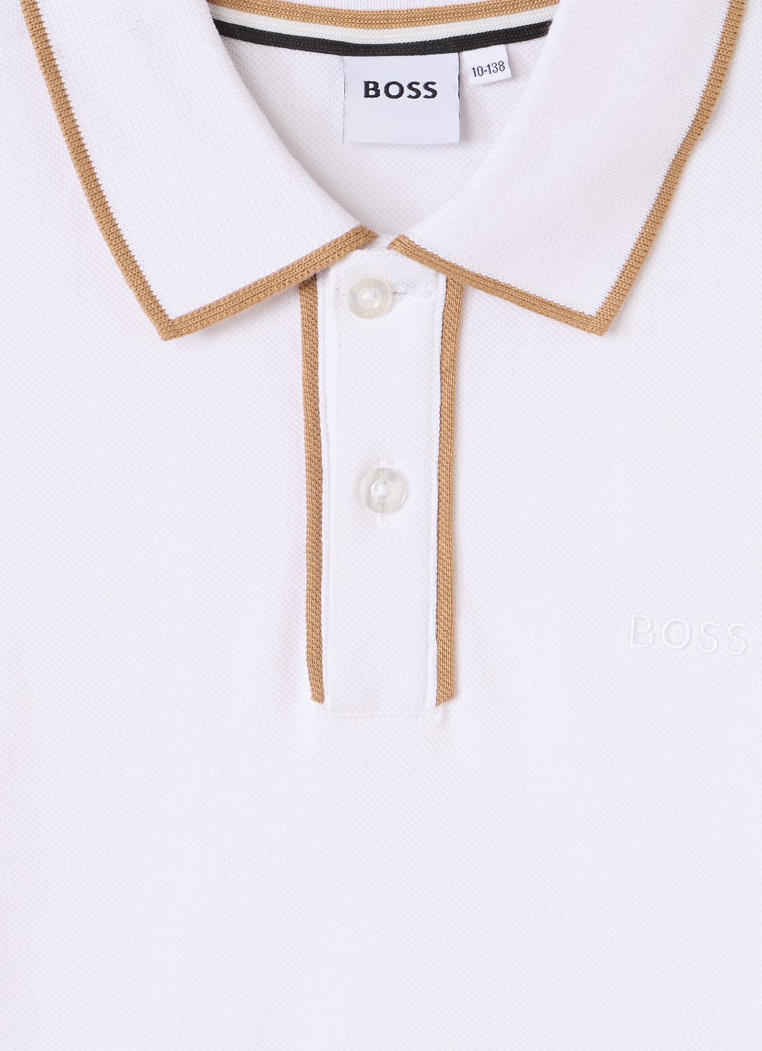 BOSS Polo met logo - detail wit