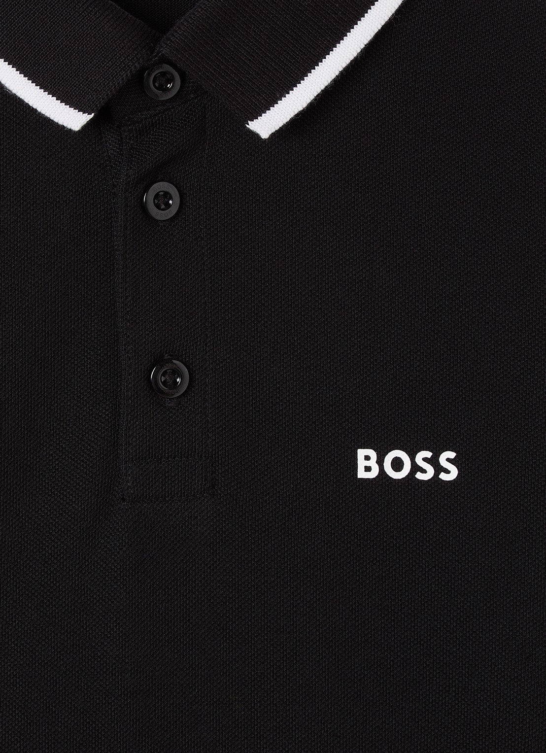 BOSS Polo met logo - detail 3 zwart