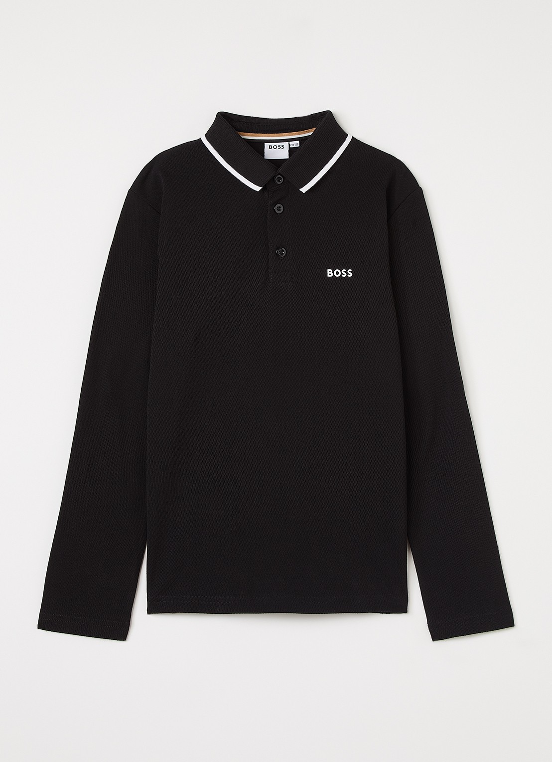 BOSS Polo met logo - voorkant zwart