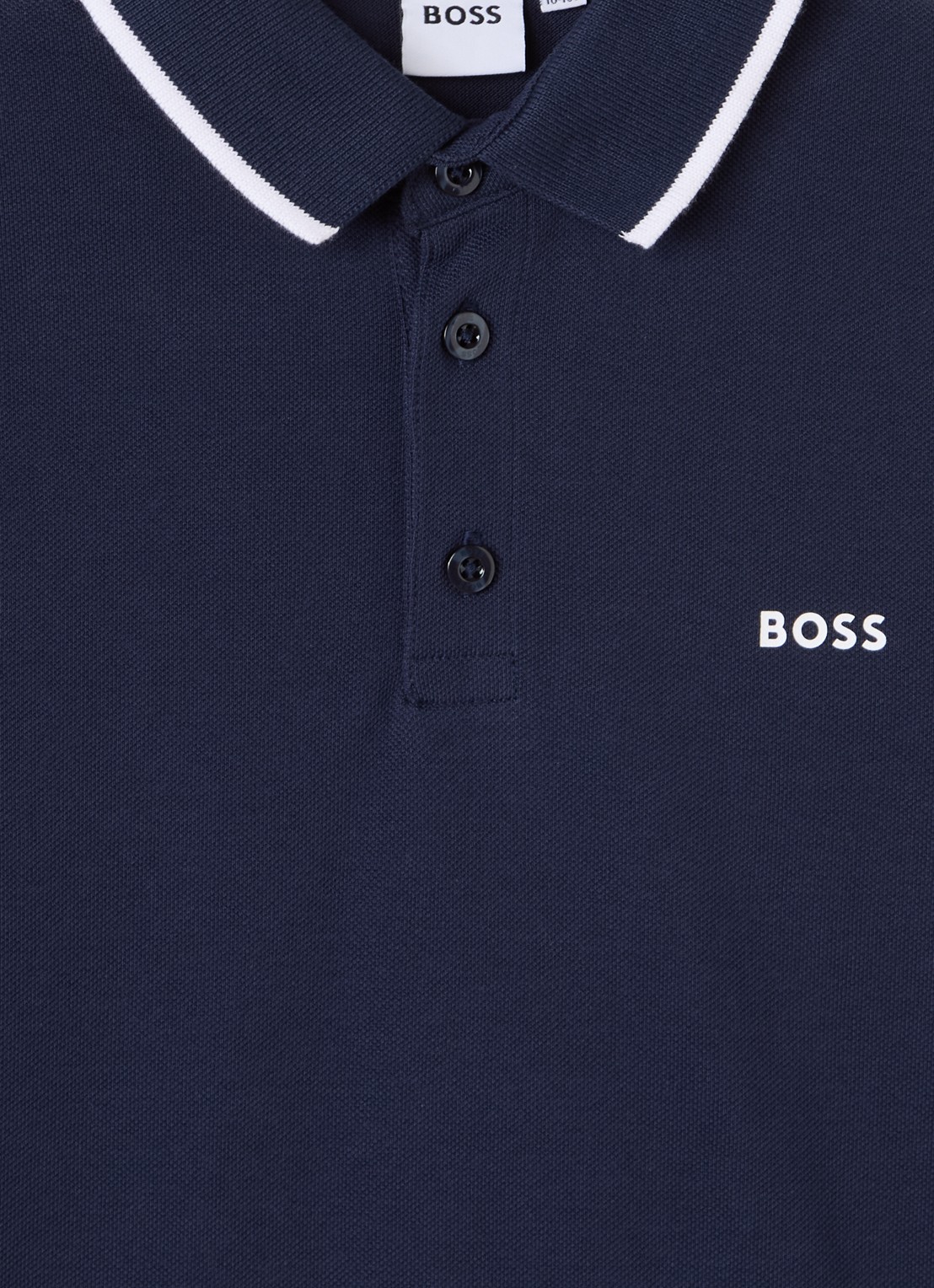 BOSS Polo met logo - detail donkerblauw