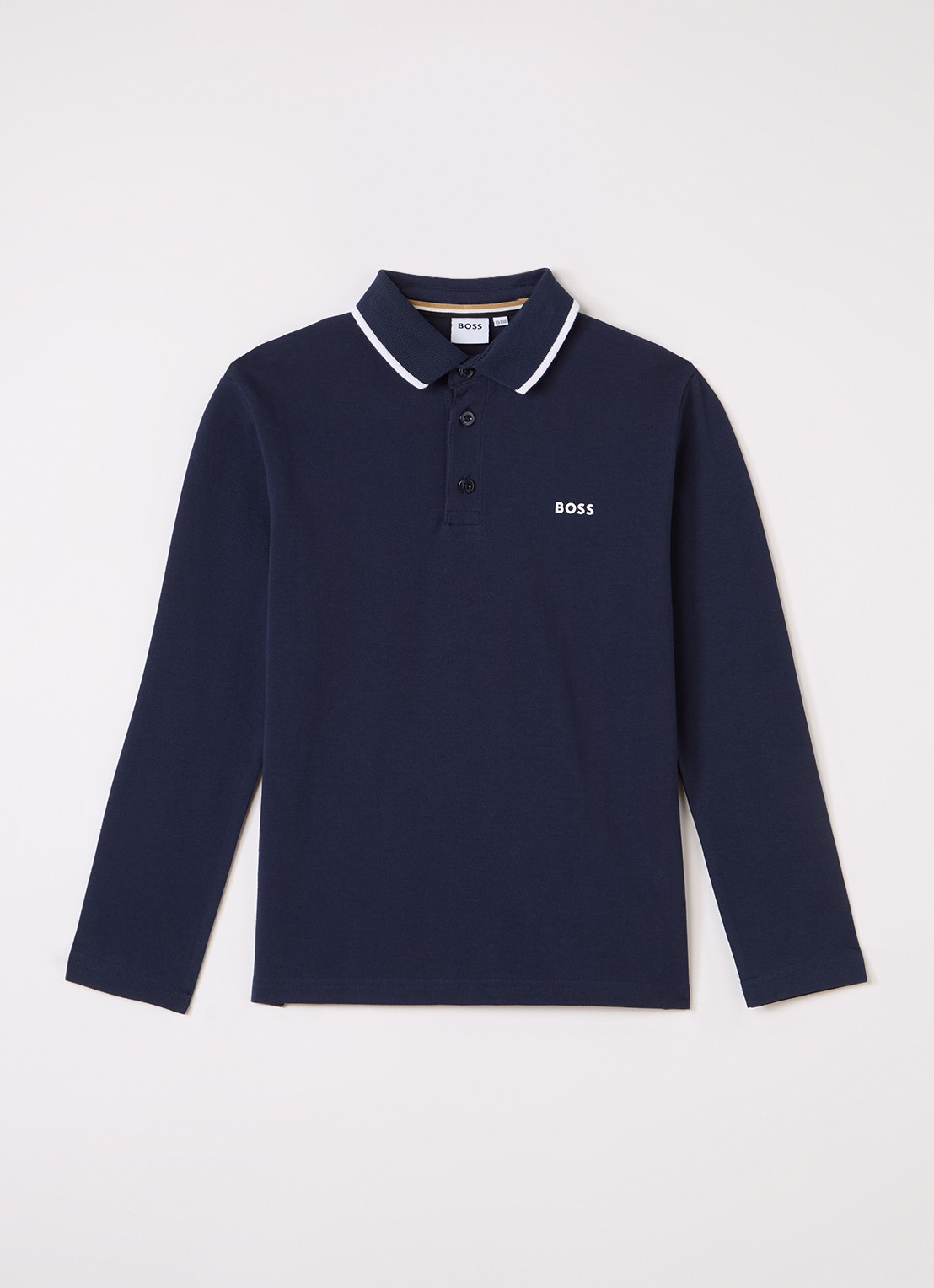 BOSS Polo met logo - voorkant 2 donkerblauw