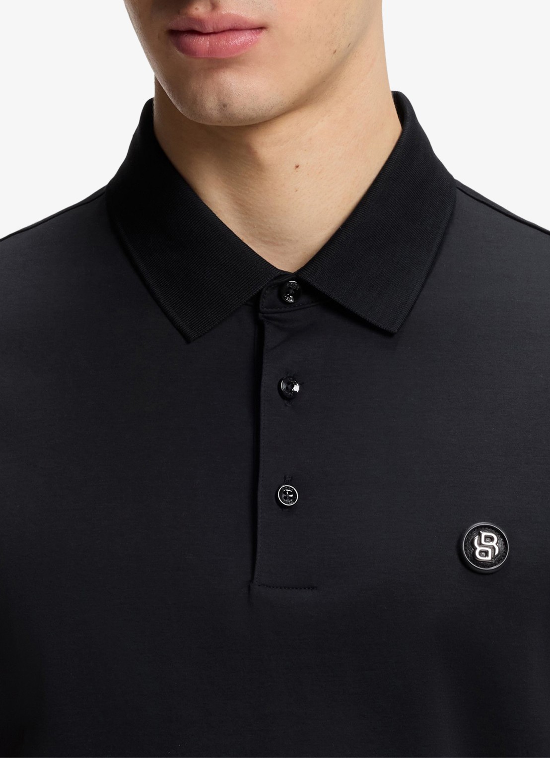 BOSS Polo met logo - detail 5 blauw