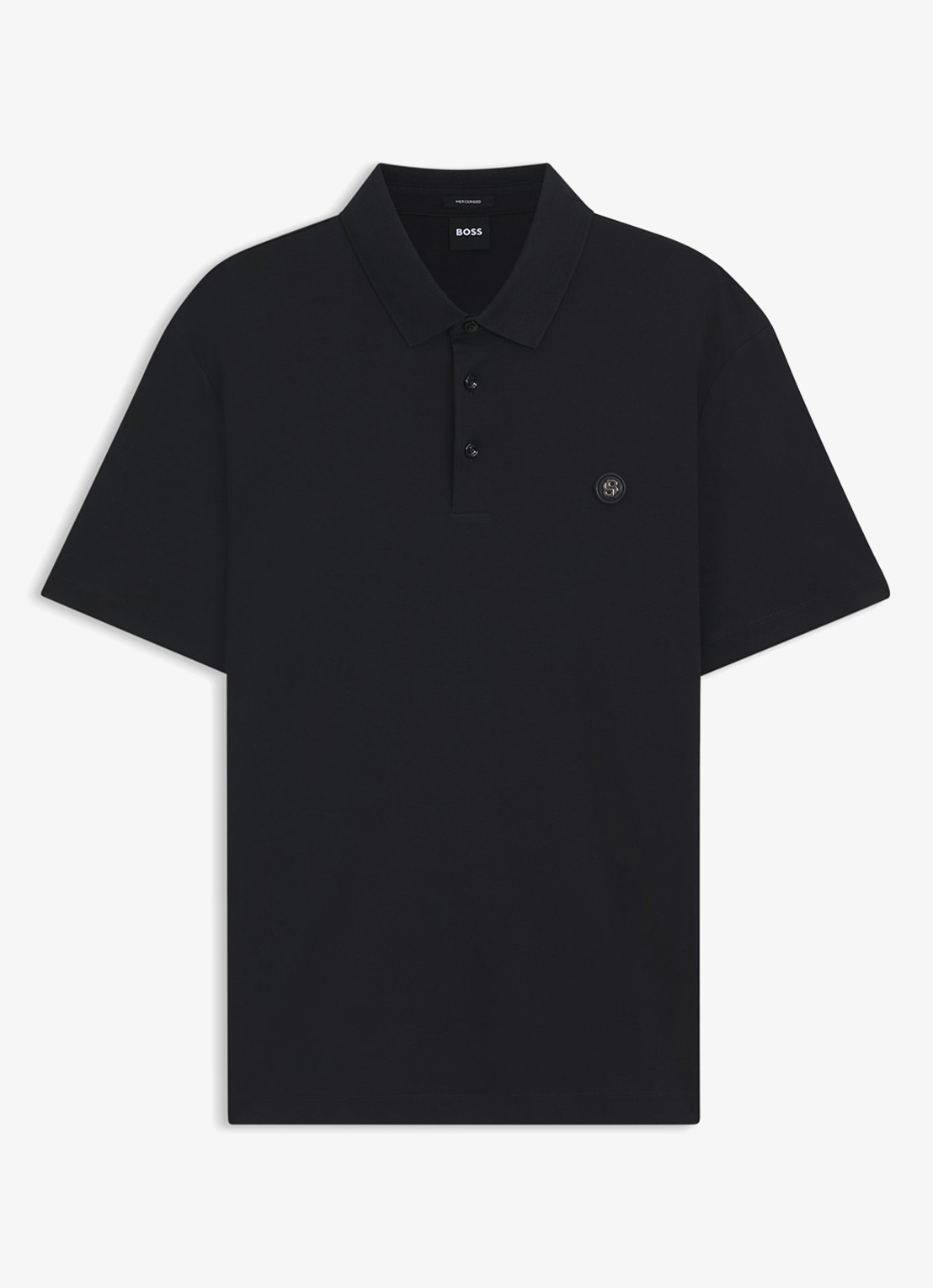 BOSS Polo met logo - voorkant blauw