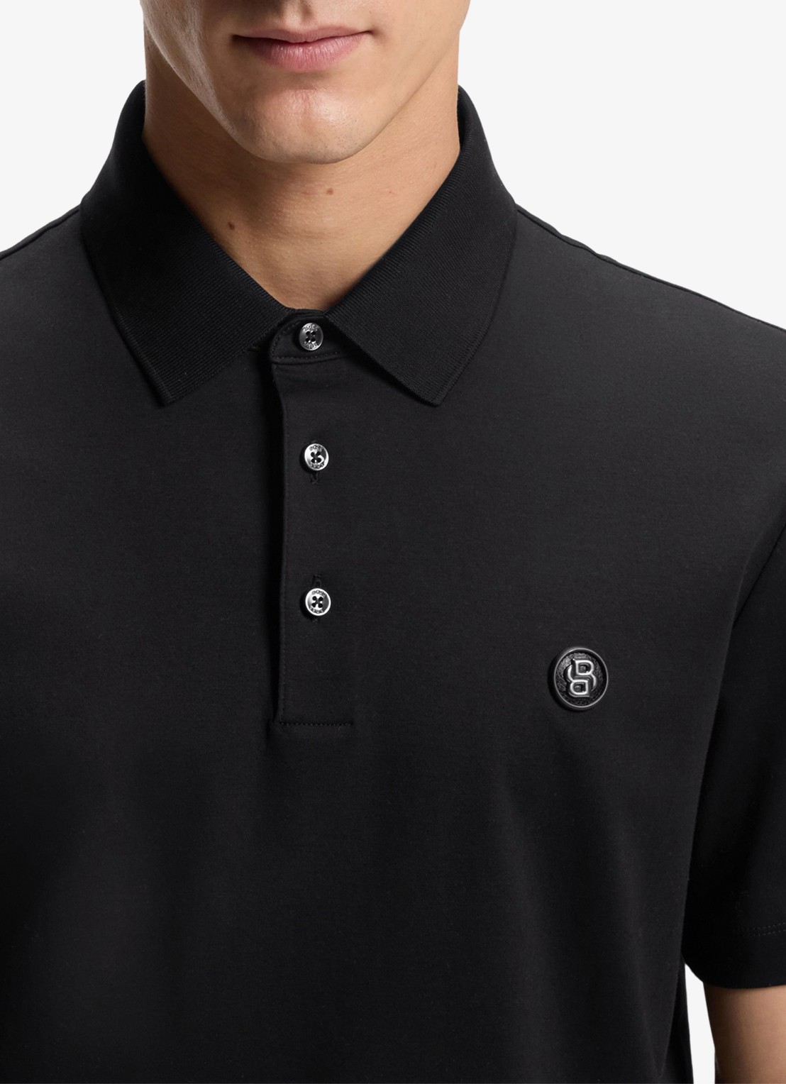 BOSS Polo met logo - detail 2 zwart