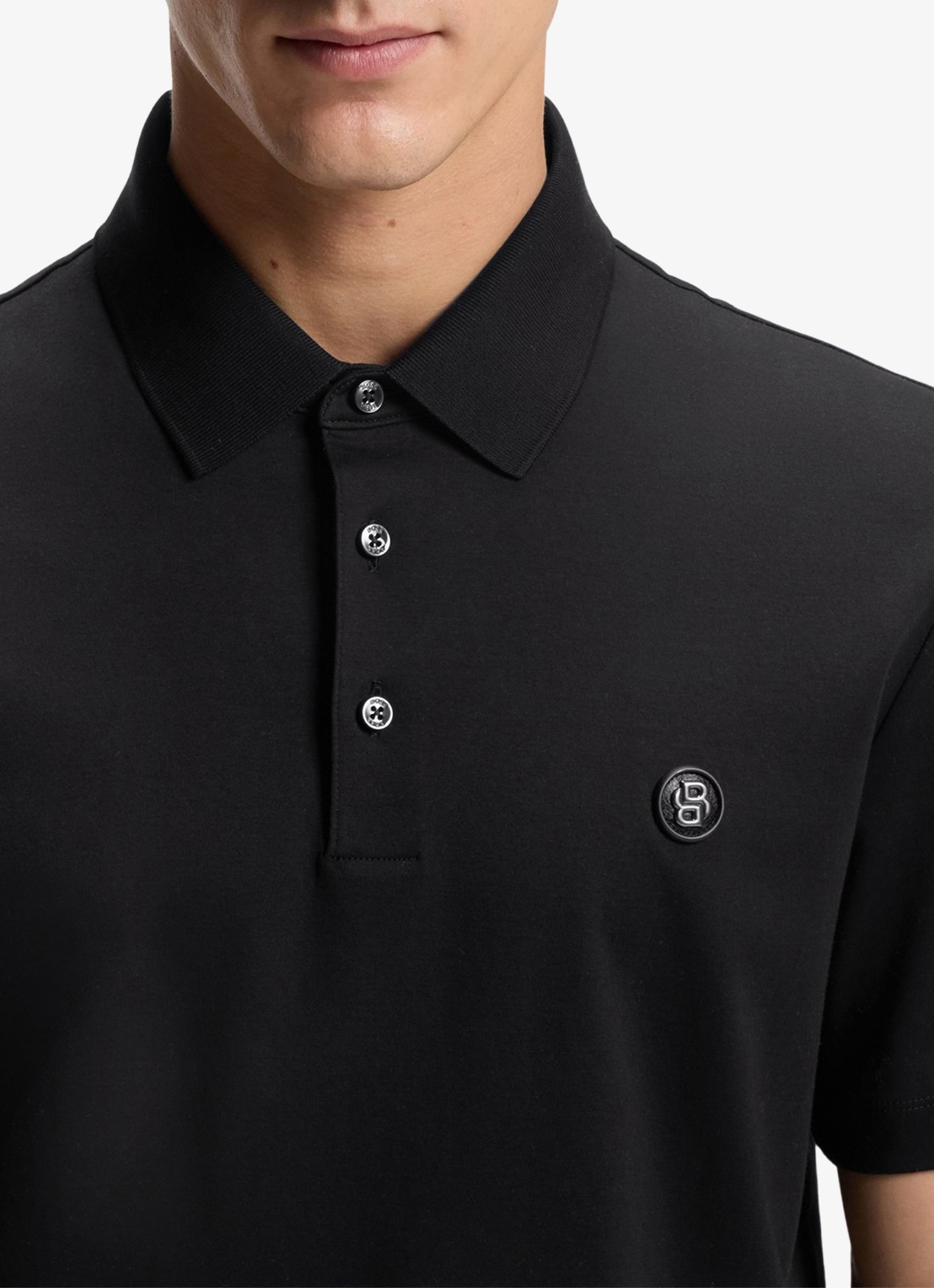 BOSS Polo met logo - detail 3 zwart