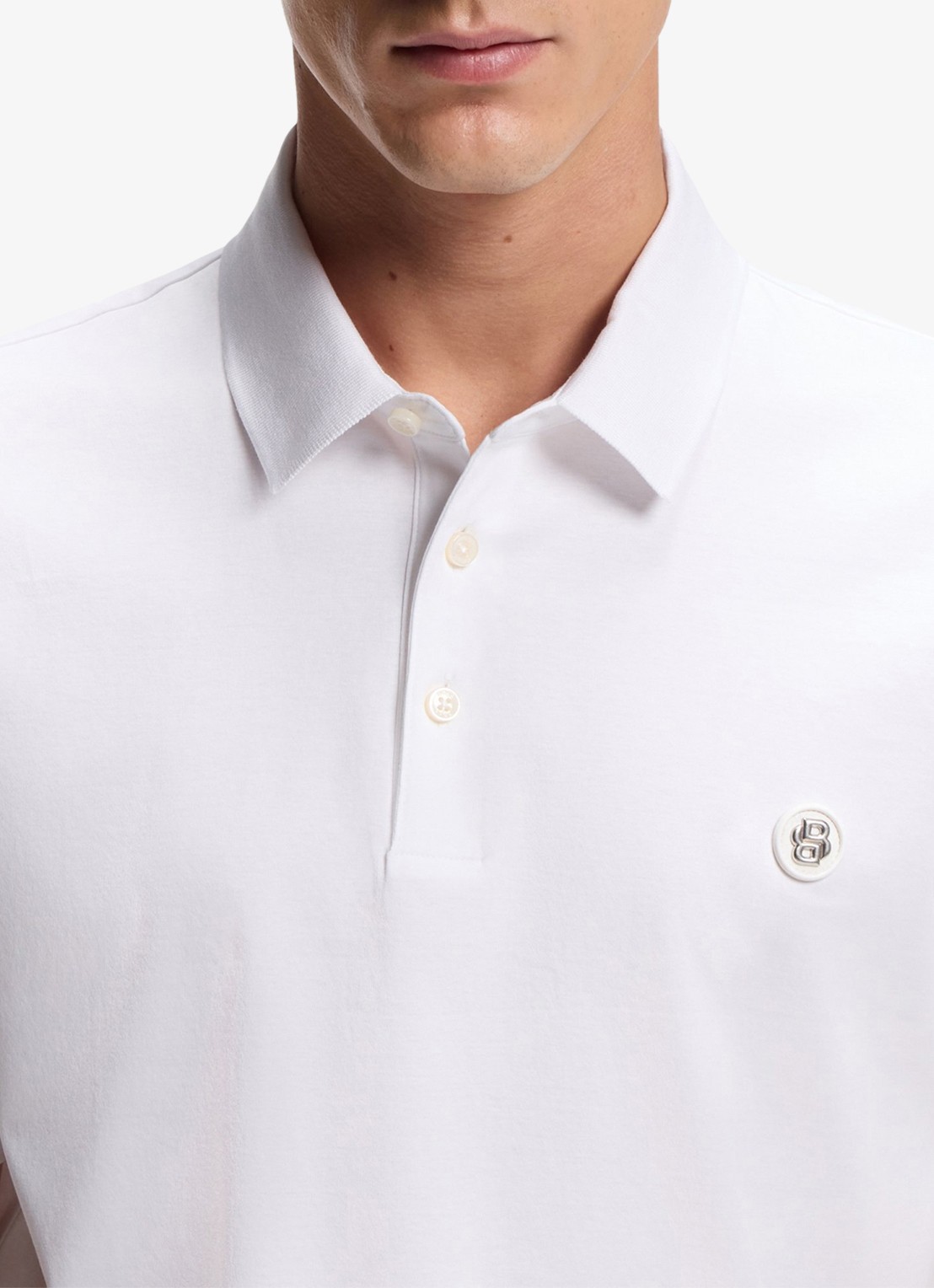 BOSS Polo met logo - detail 5 wit