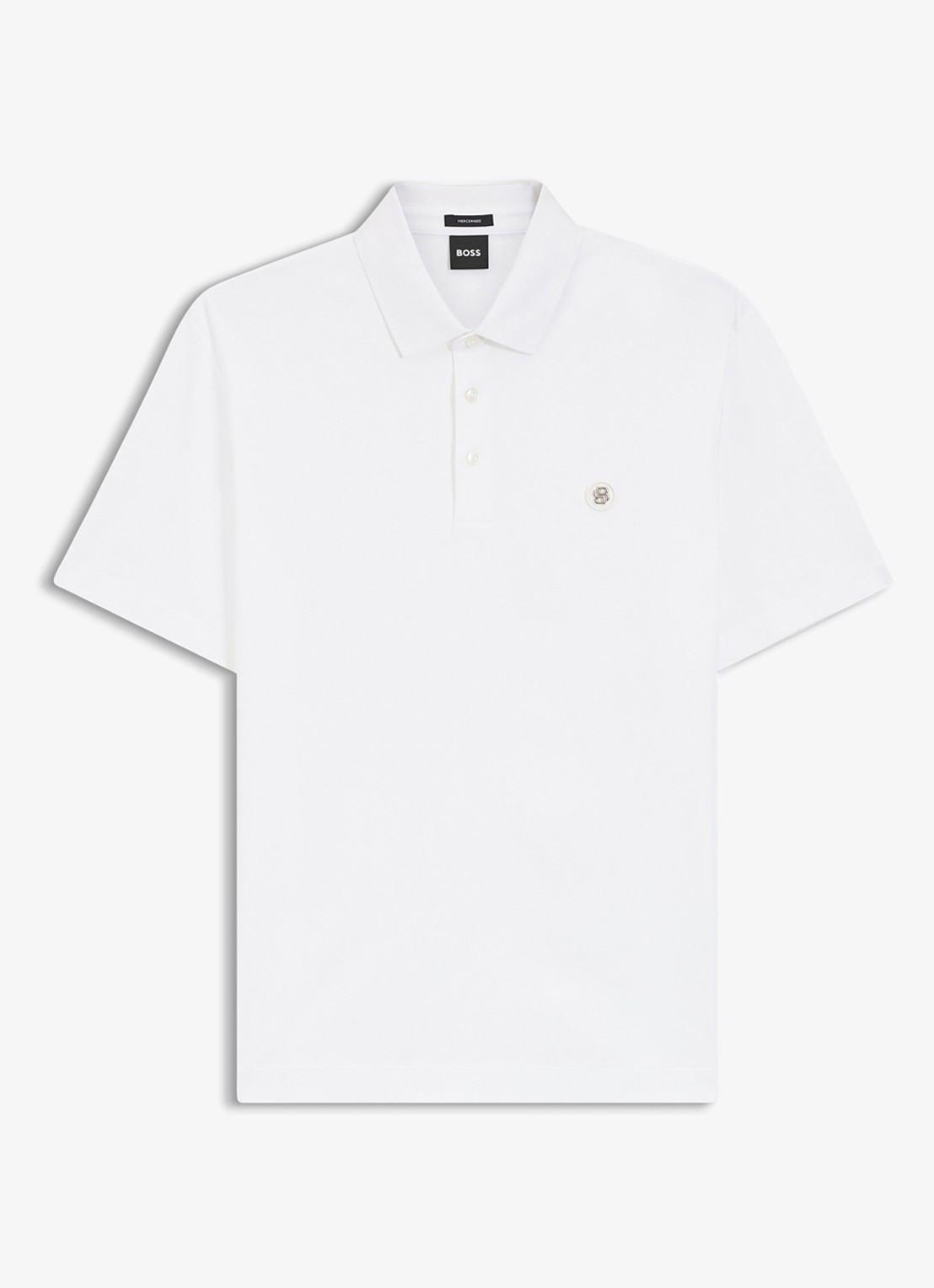 BOSS Polo met logo - voorkant 2 wit