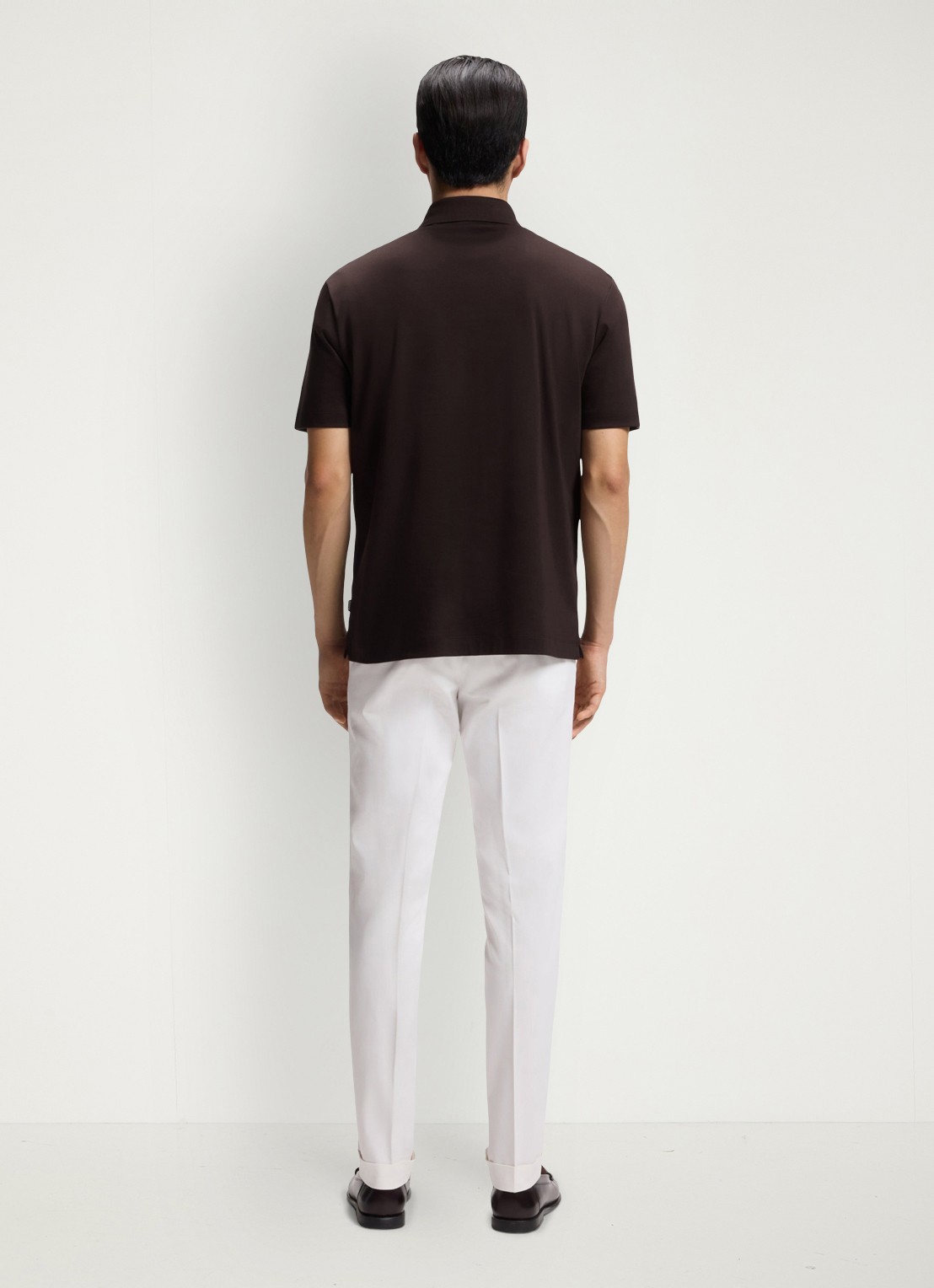 BOSS Polo met logo - achterkant 3 donkerbruin