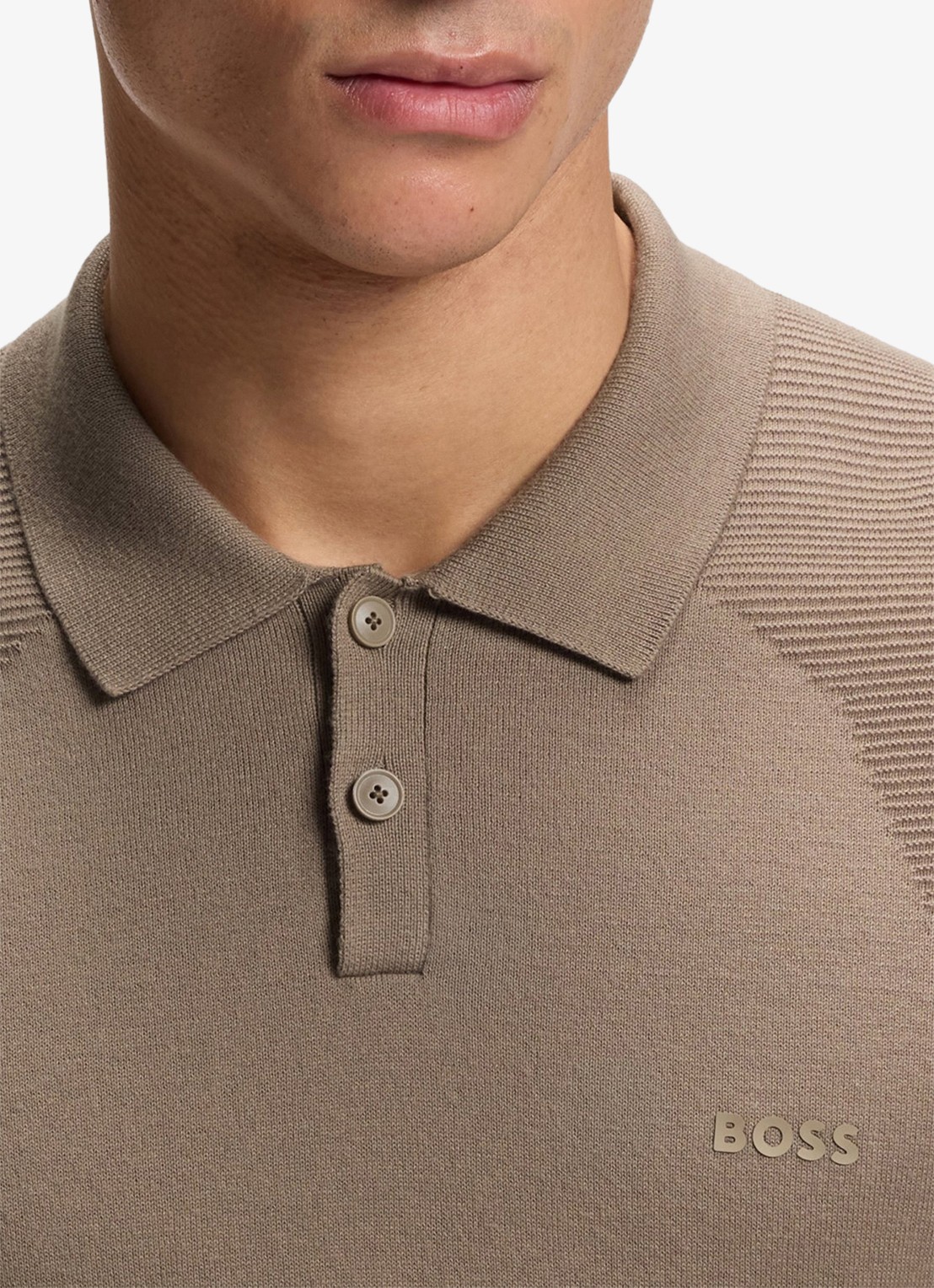 BOSS Polo met logoborduring - detail 5 bruin