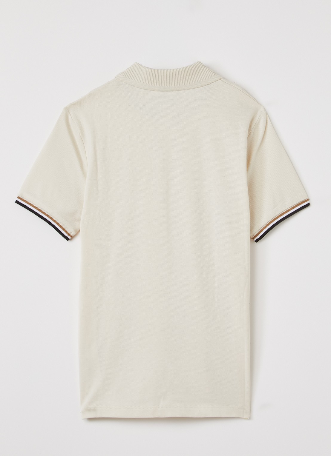 BOSS Polo van piqué katoen met logo - voorkant 2 beige