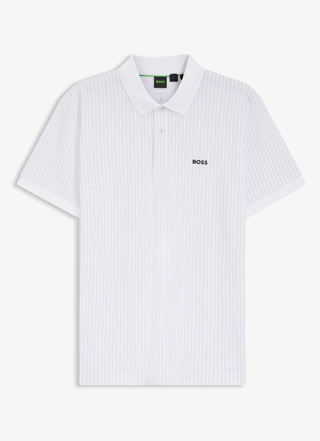 BOSS Polo van piqué katoen met logo - voorkant 2 wit