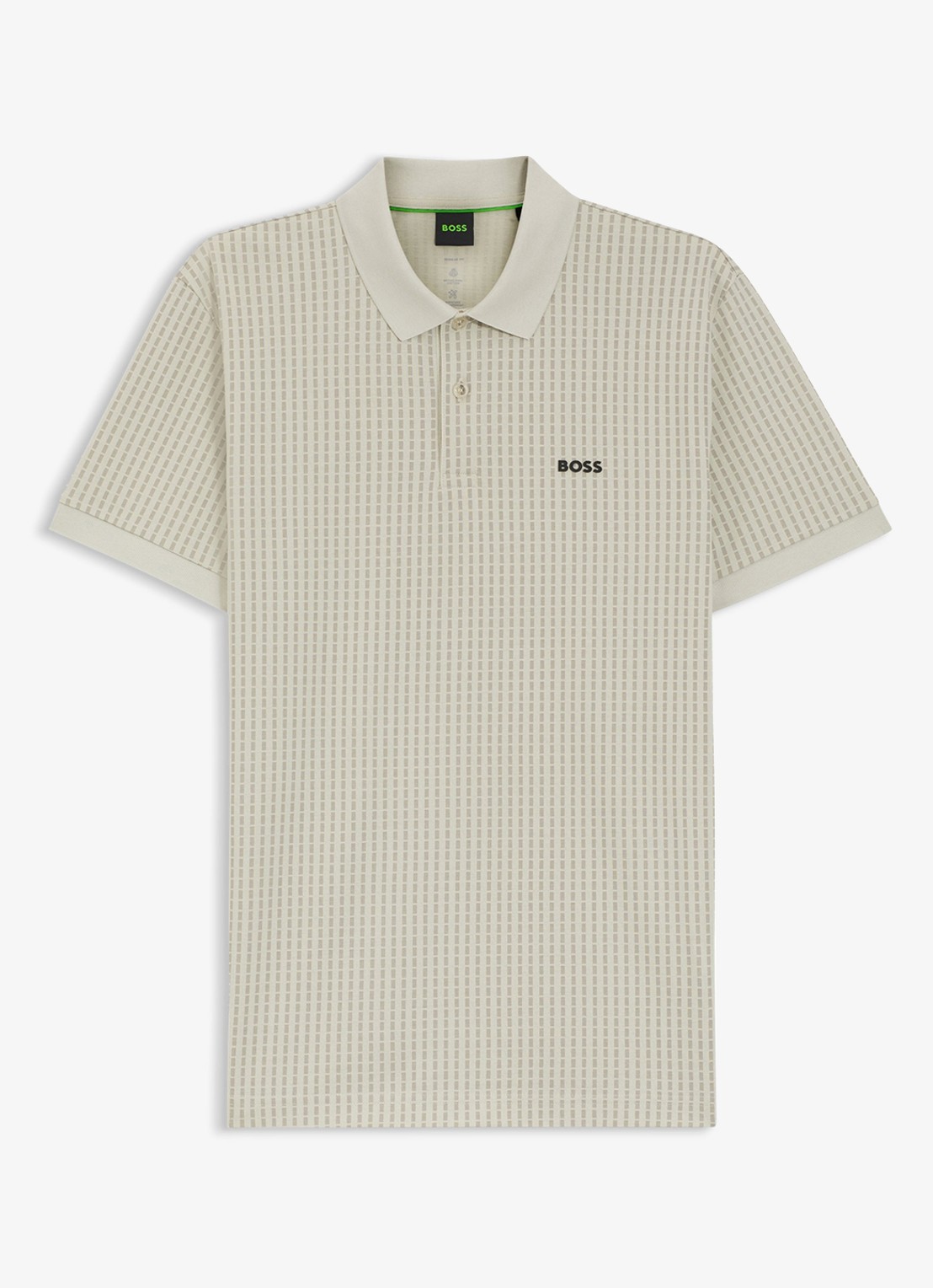 BOSS Polo van piqué katoen met logo - voorkant beige