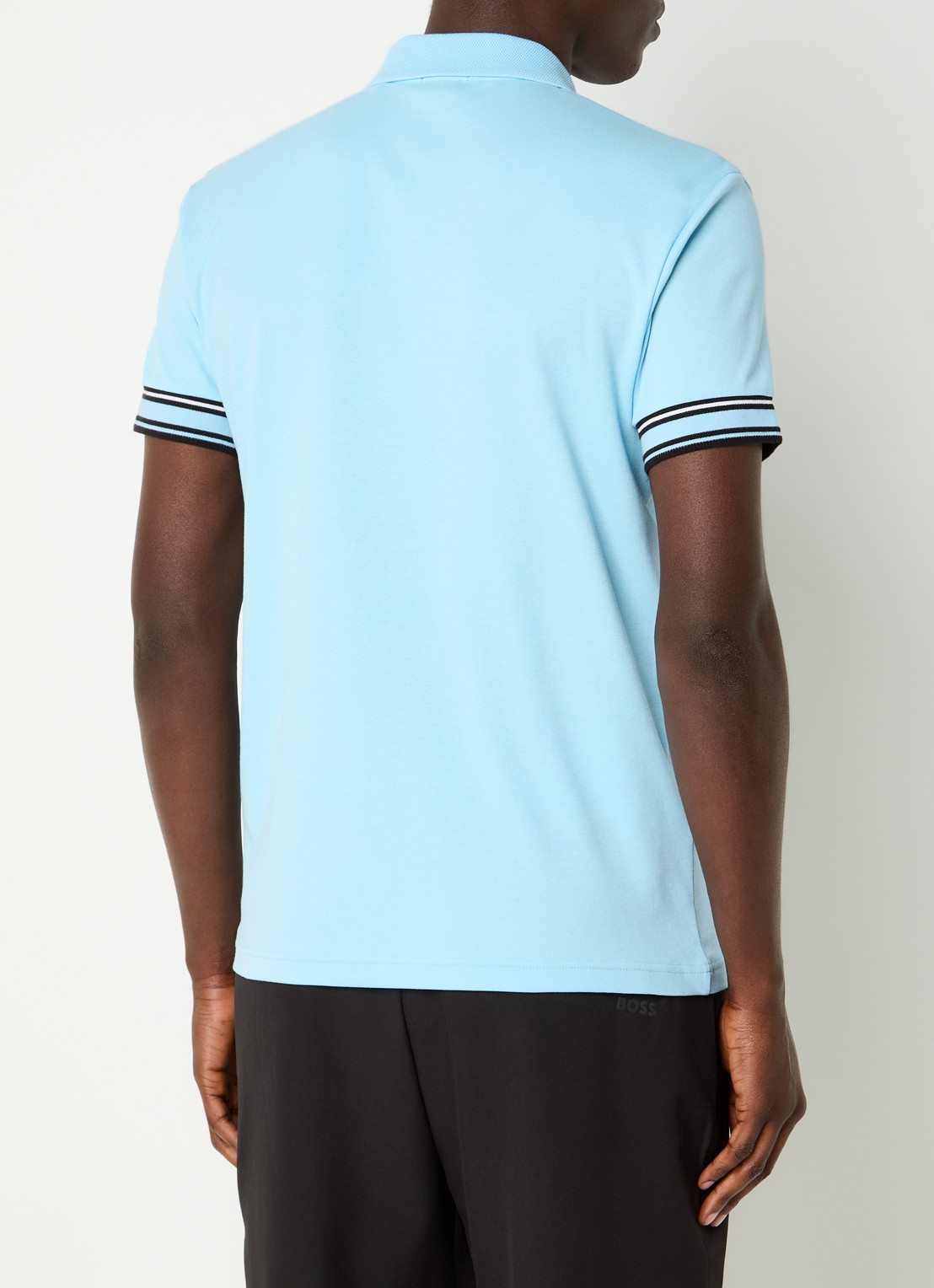 BOSS Polo Zone regular fit polo met logo - achterkant lichtblauw