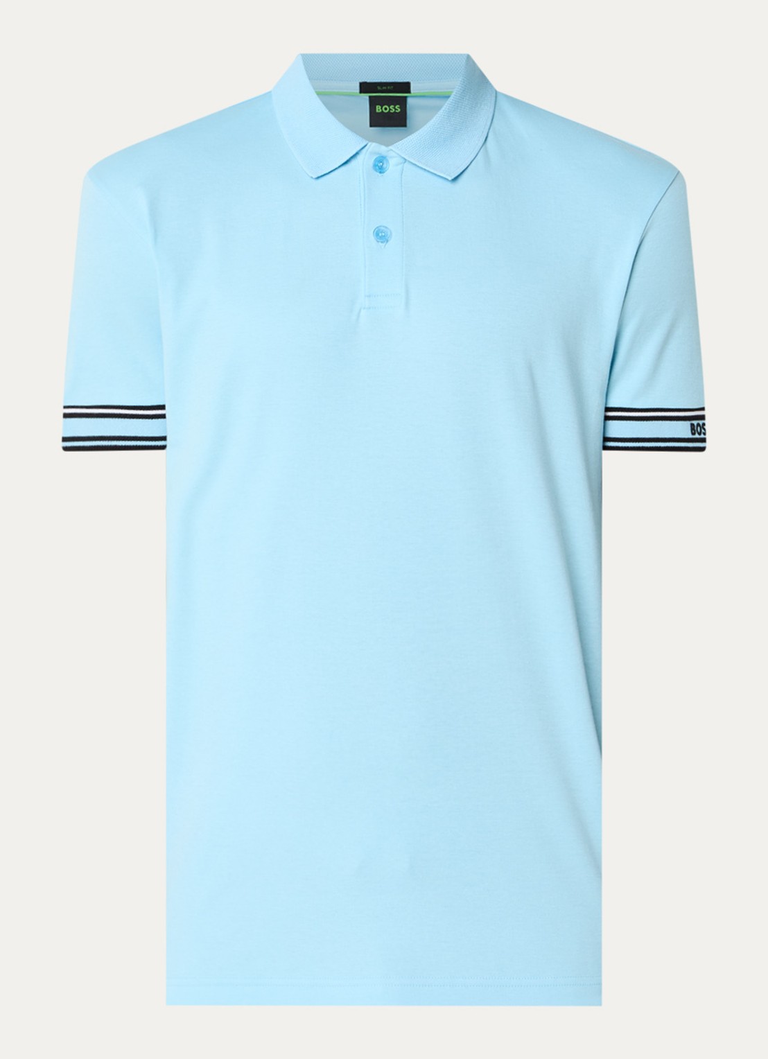 BOSS Polo Zone regular fit polo met logo - voorkant 3 lichtblauw