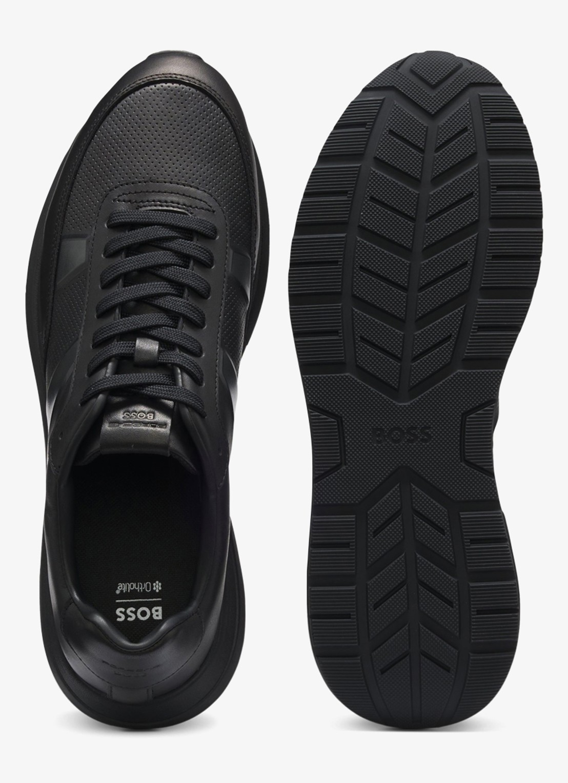 BOSS Porsche x BOSS sneaker met logo - detail 3 black-005 / zwart