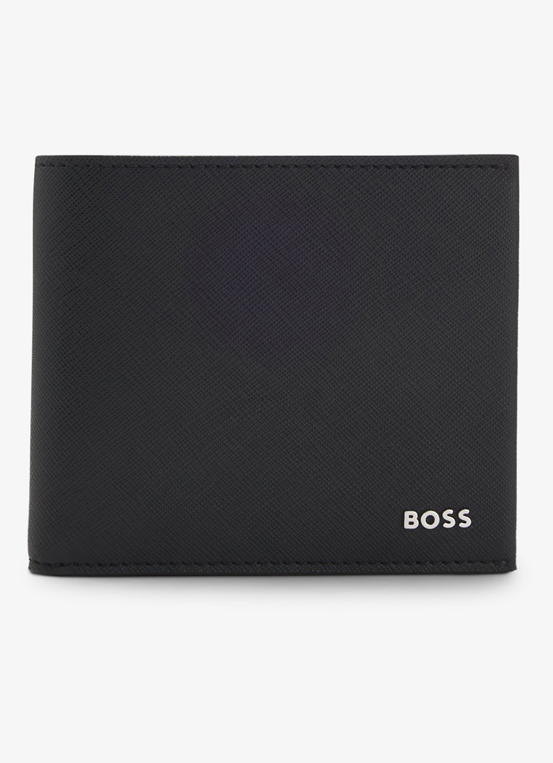 BOSS Portemonnee van leer - voorkant 3 zwart