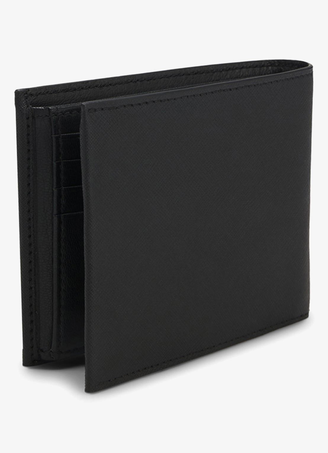BOSS Portemonnee van leer - detail zwart