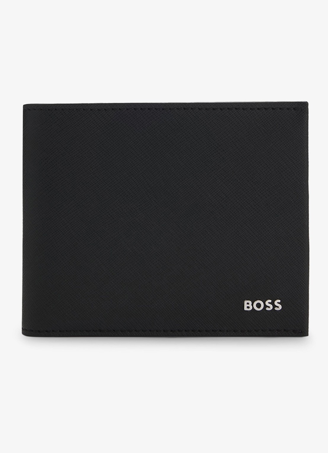 BOSS Portemonnee van leer - voorkant 2 zwart