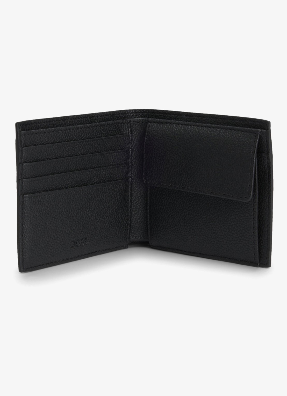 BOSS Portemonnee van leer - detail zwart