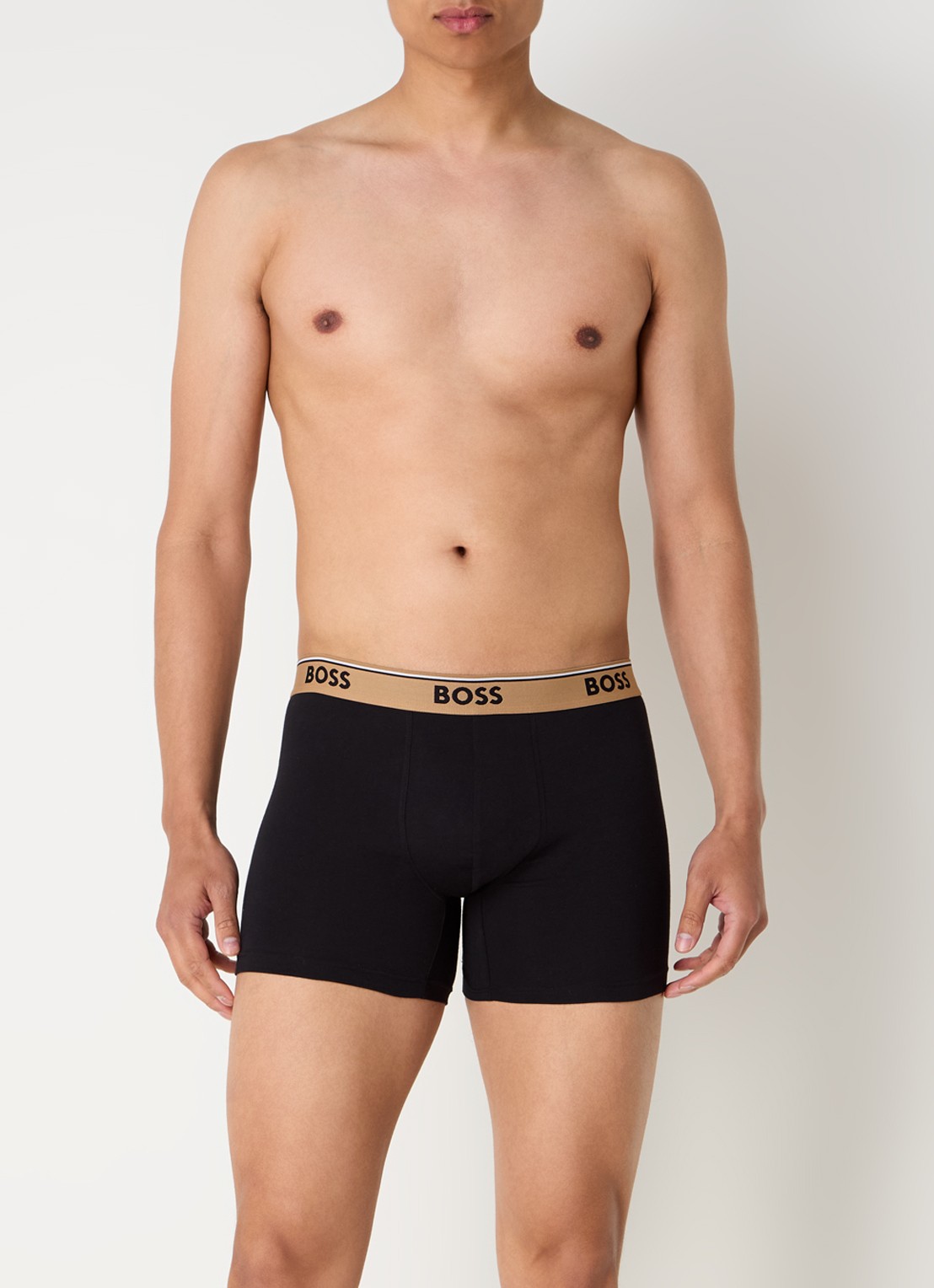 BOSS Power boxershorts met logoband in 3-pack - voorkant 3 zwart