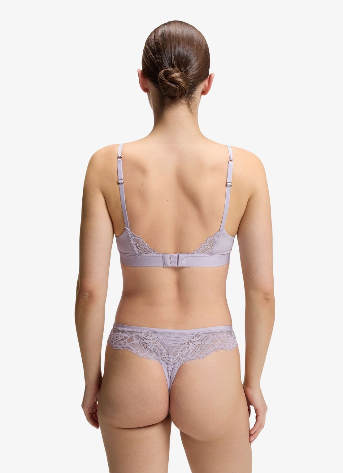 BOSS Premium kanten bralette met mesh plooitjes - achterkant 5 open purple-553 / paars