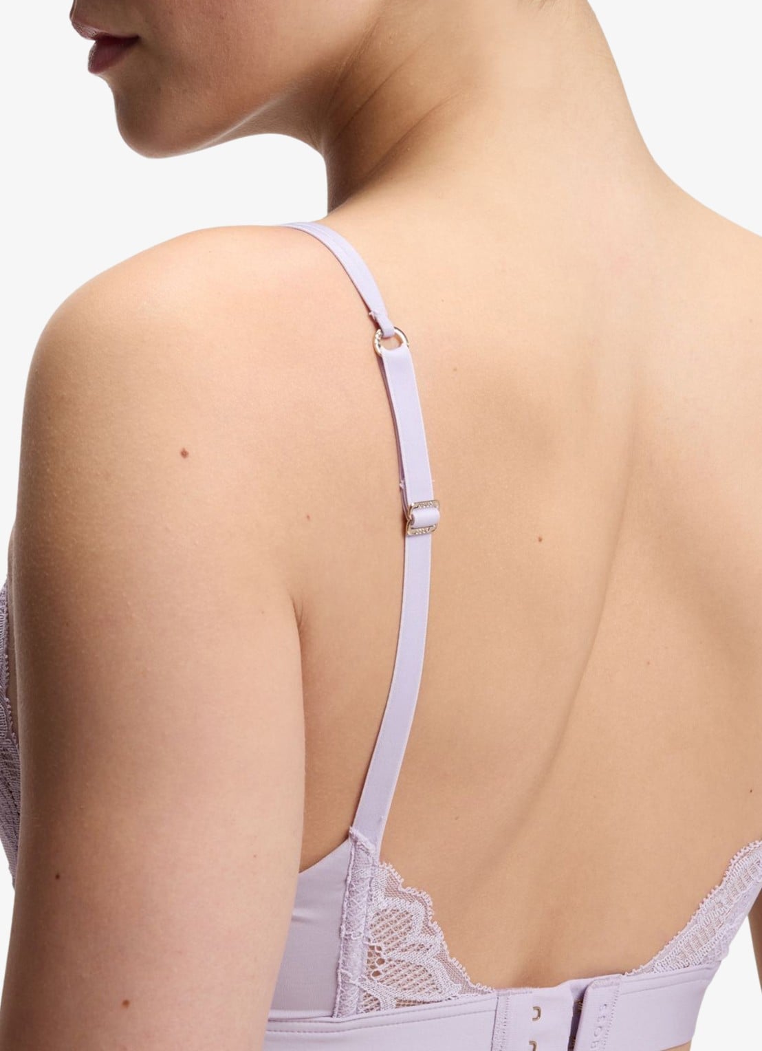 BOSS Premium kanten bralette met mesh plooitjes - detail 2 open purple-553 / paars