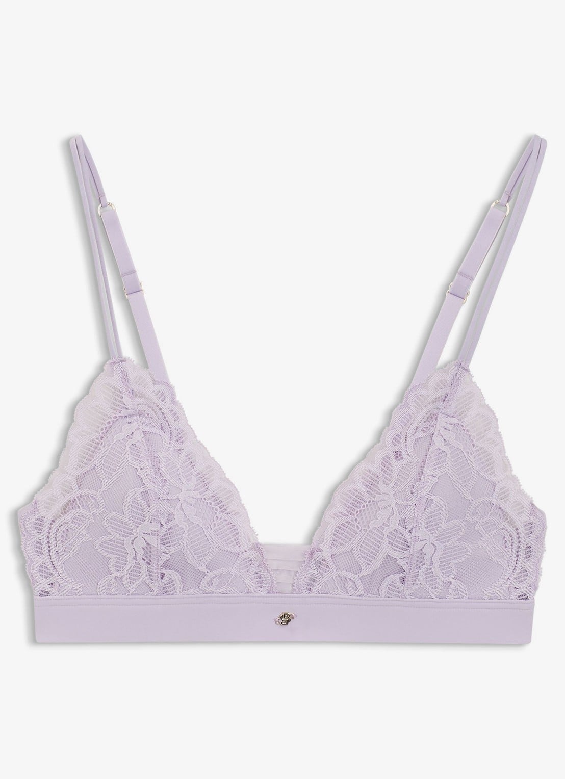BOSS Premium kanten bralette met mesh plooitjes - voorkant 3 open purple-553 / paars