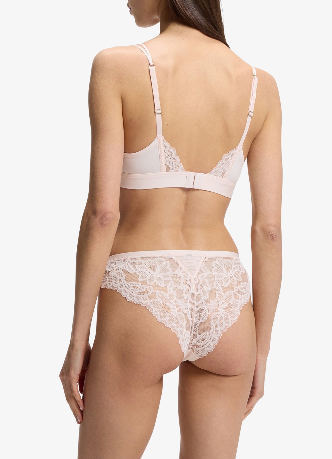 BOSS Premium kanten bralette met mesh plooitjes - achterkant 5 light /pastel pink-680 / roze
