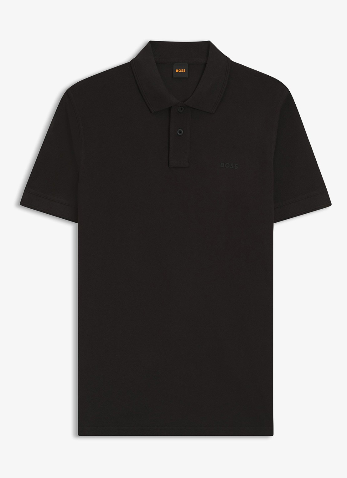 BOSS Prime regular fit polo van piqué katoen met logo - voorkant 2 black-001 / zwart