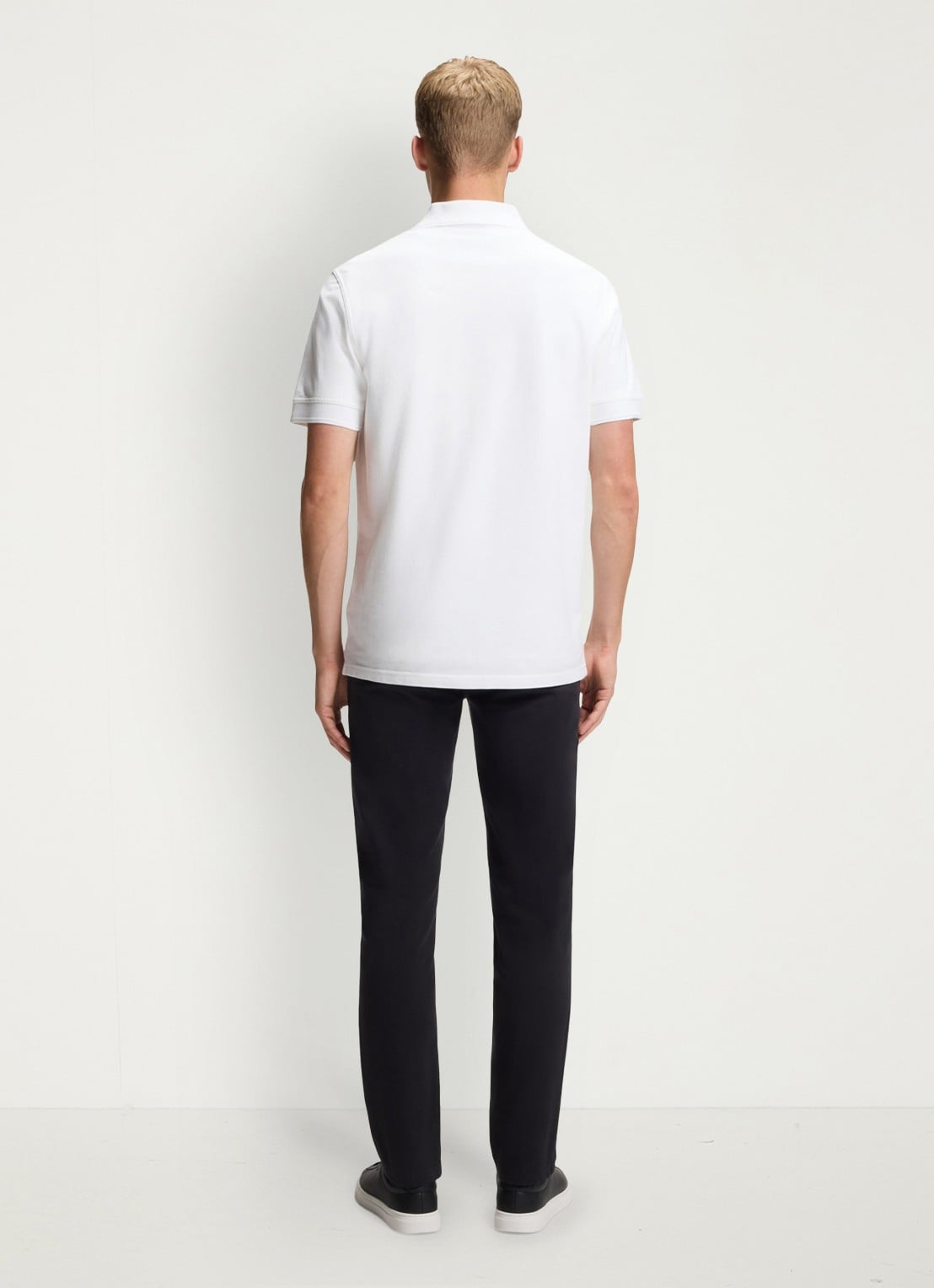 BOSS Prime regular fit polo van piqué katoen met logo - achterkant 6 white-100 / wit