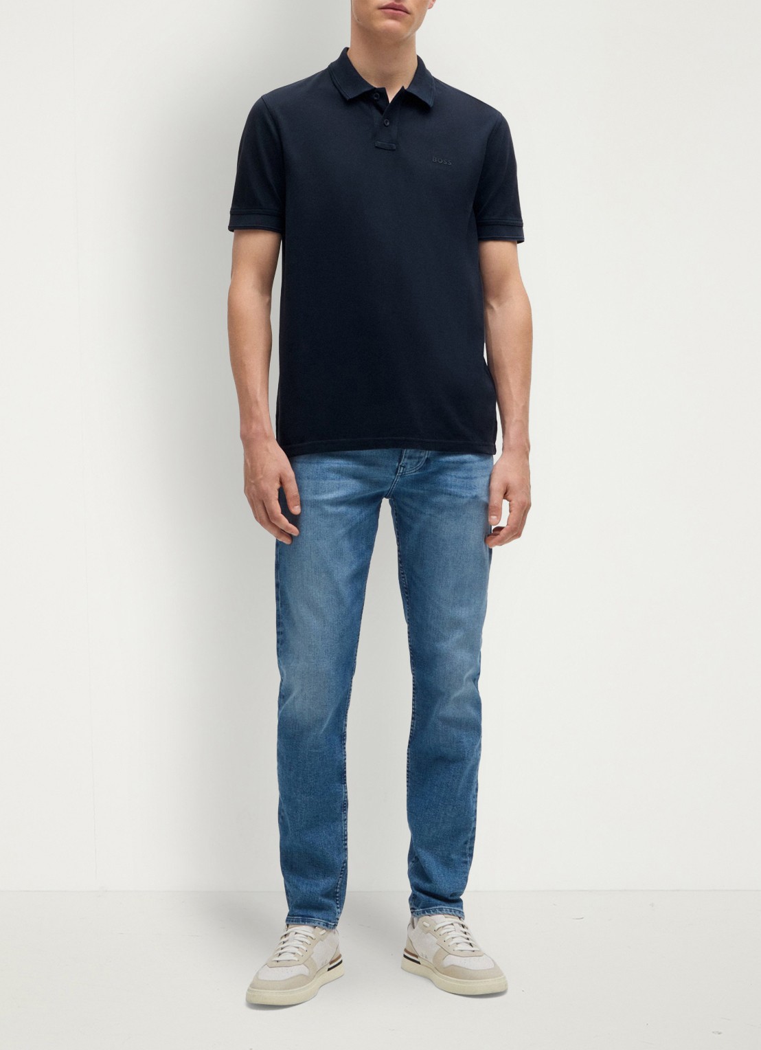 BOSS Prime regular fit polo van piqué katoen met logo - voorkant 5 dark blue-404 / blauw