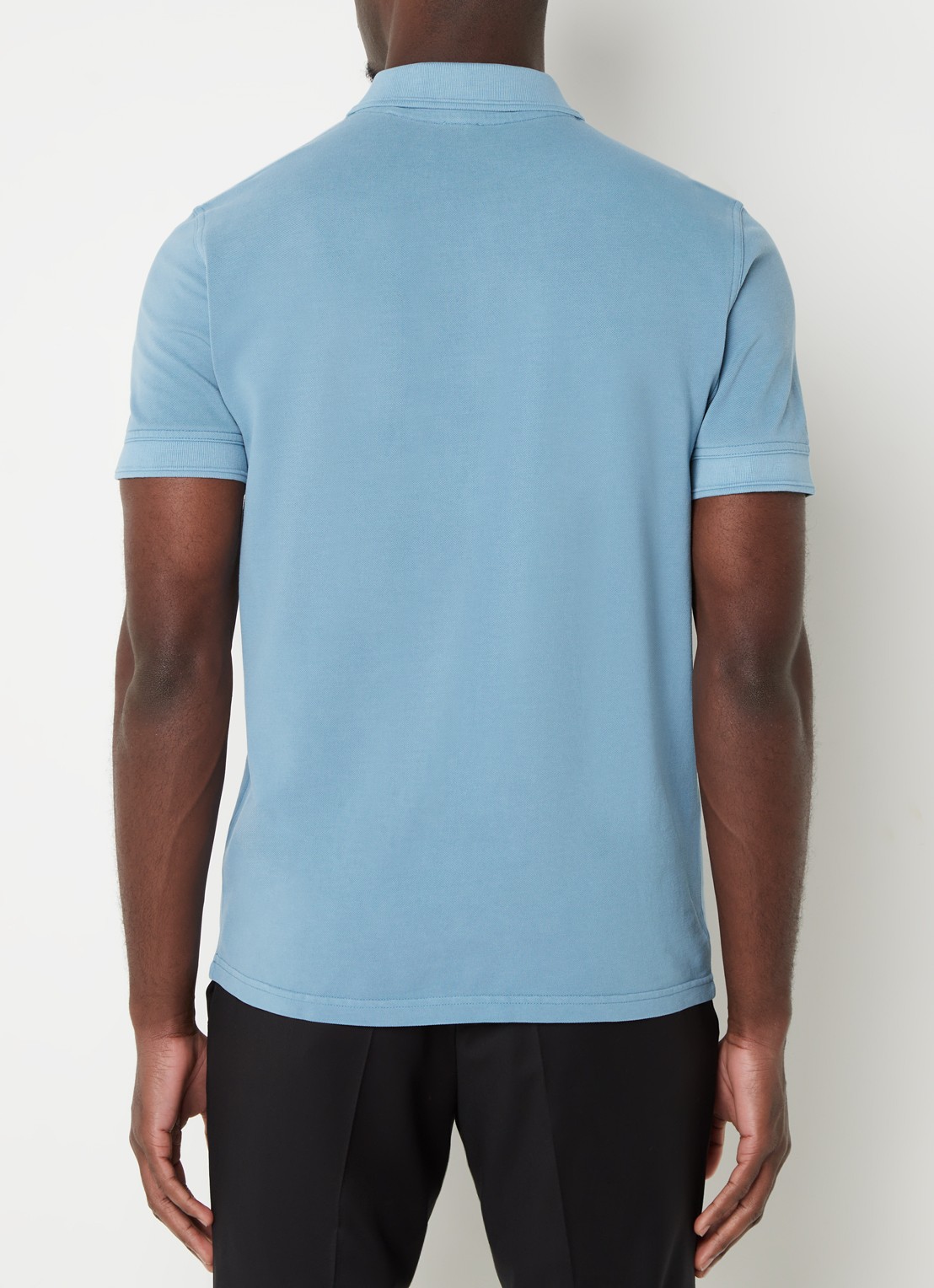 BOSS Prime regular fit polo van piqué katoen met logo - achterkant 3 open blue-486 / blauw