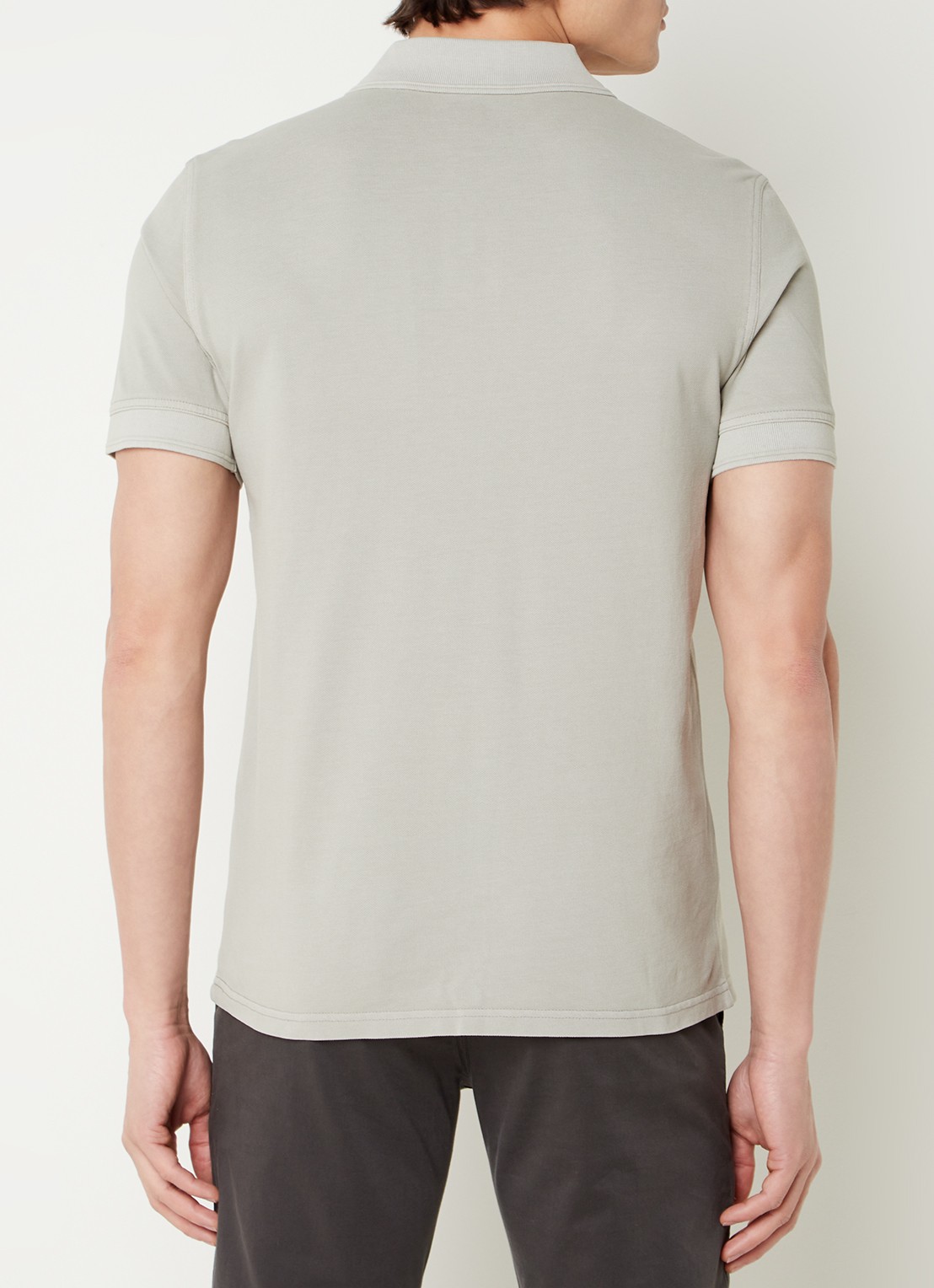 BOSS Prime regular fit polo van piqué katoen met logo - achterkant 4 light/pastel grey-051 / grijs