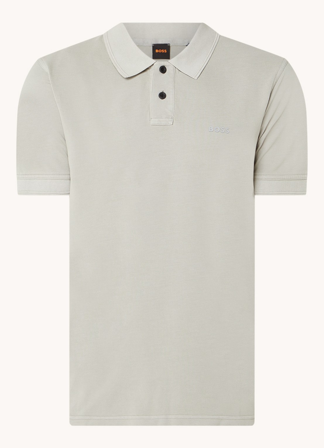 BOSS Prime regular fit polo van piqué katoen met logo - voorkant 2 light/pastel grey-051 / grijs