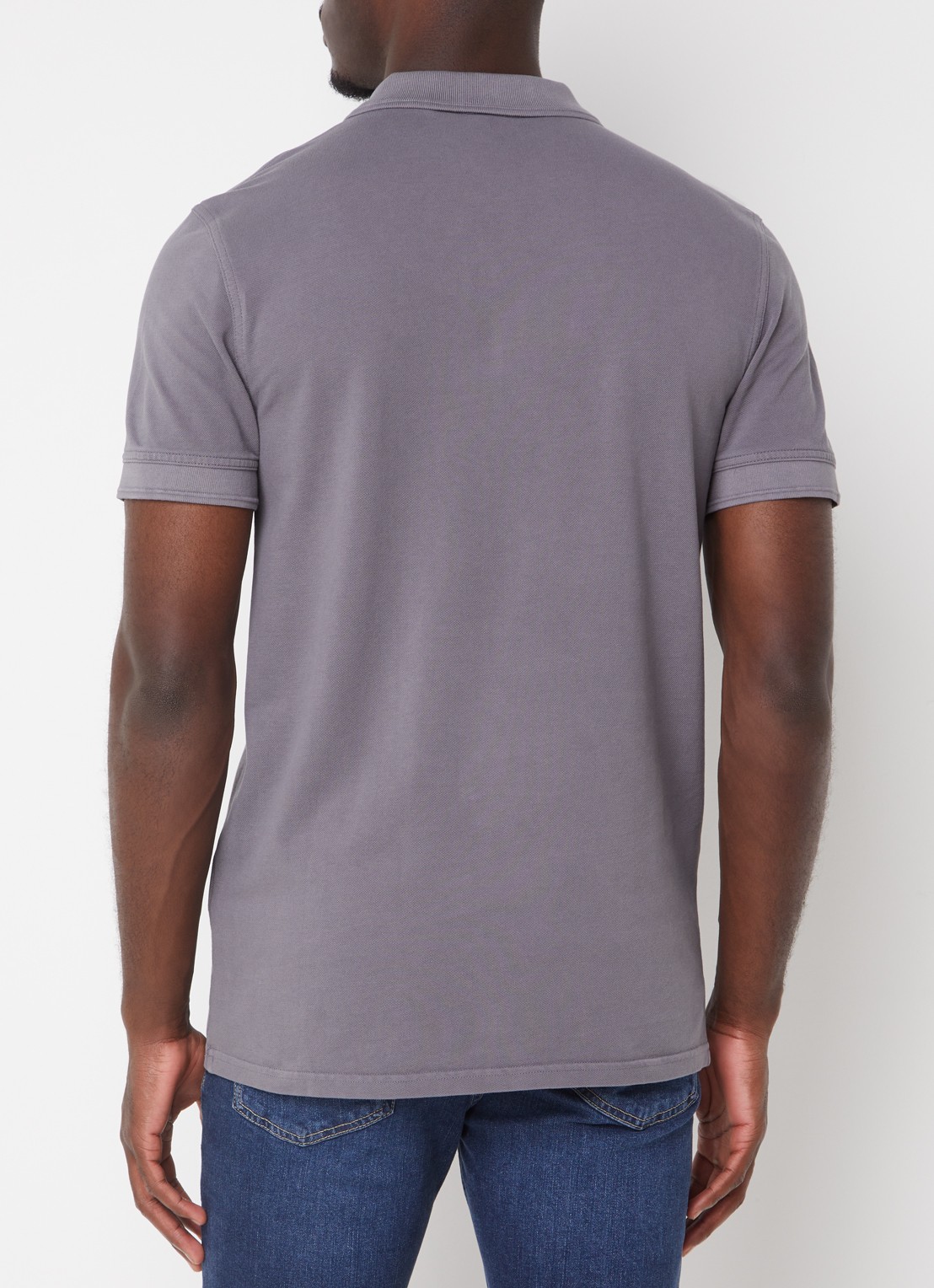 BOSS Prime regular fit polo van piqué katoen met logo - achterkant 4 dark grey-029 / grijs