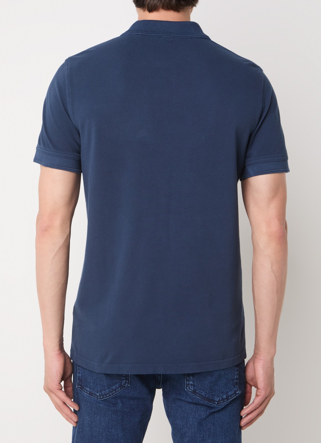 BOSS Prime regular fit polo van piqué katoen met logo - achterkant open blue-464 / blauw