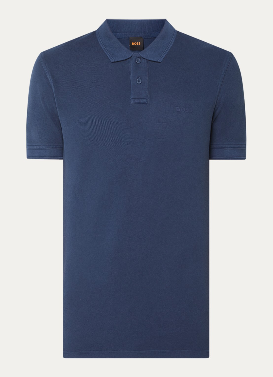 BOSS Prime regular fit polo van piqué katoen met logo - voorkant 2 open blue-464 / blauw