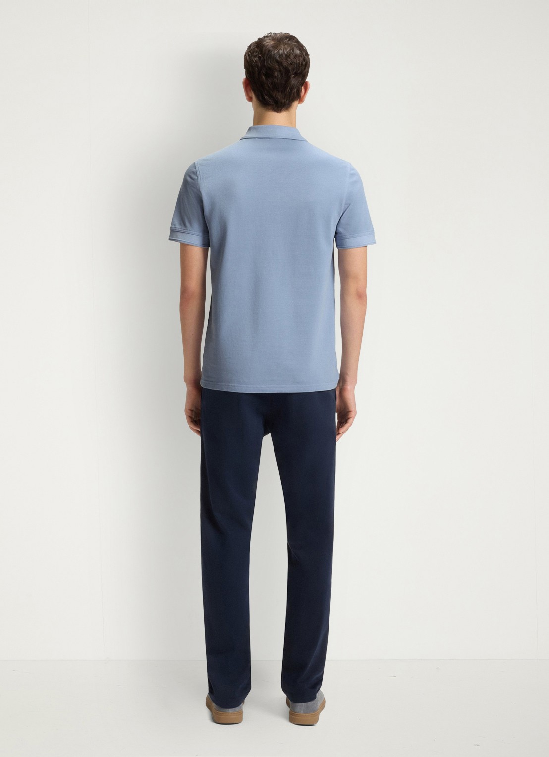 BOSS Prime regular fit polo van piqué katoen met logo - achterkant 5 open blue-470 / blauw