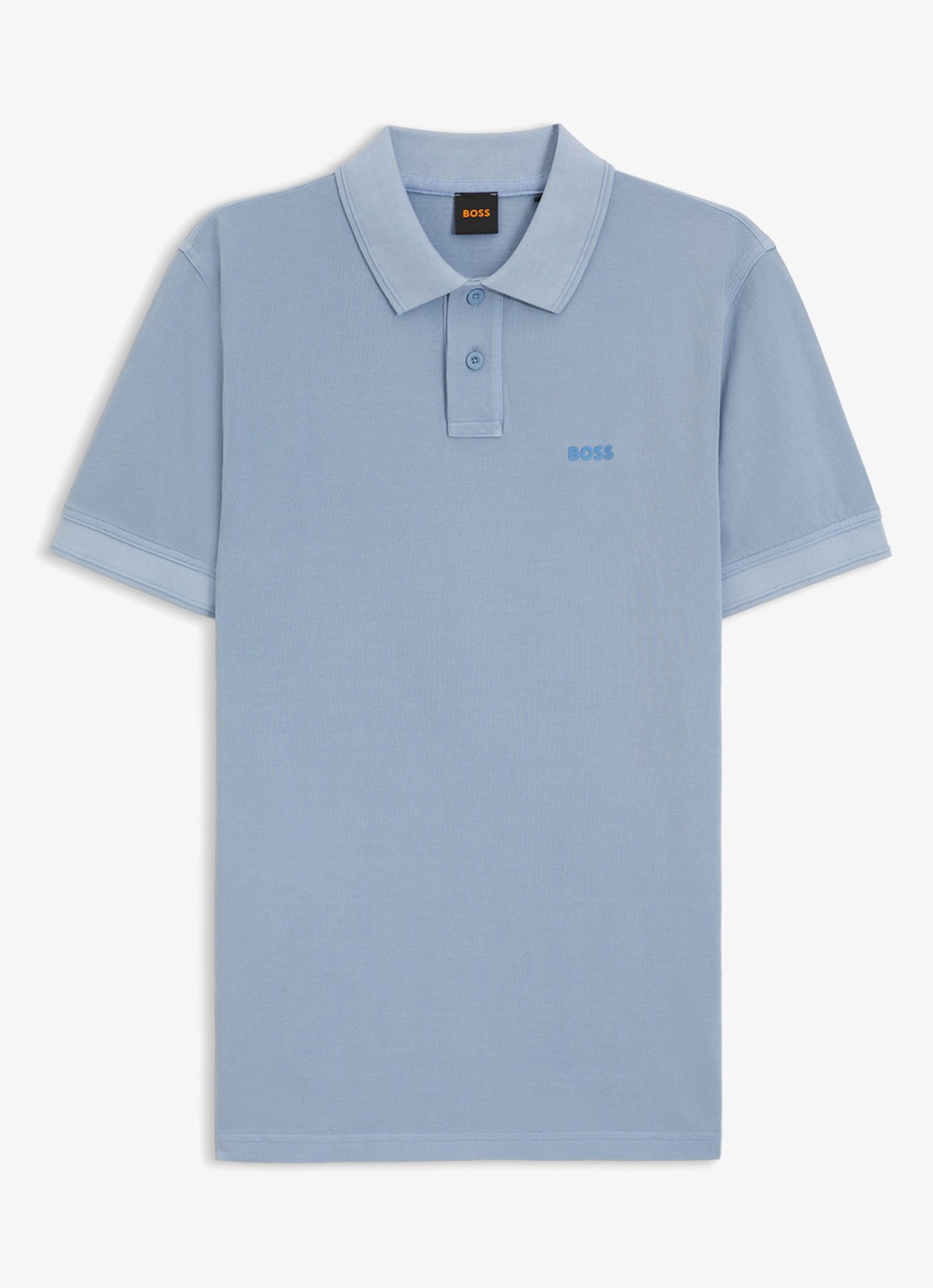 BOSS Prime regular fit polo van piqué katoen met logo - voorkant 3 open blue-470 / blauw