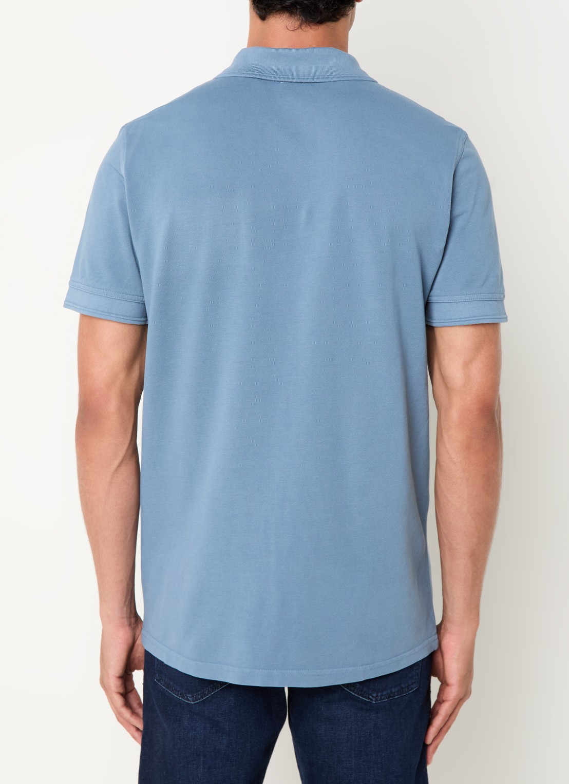 BOSS Prime regular fit polo van piqué katoen met logo - achterkant 2 open blue-472 / blauw