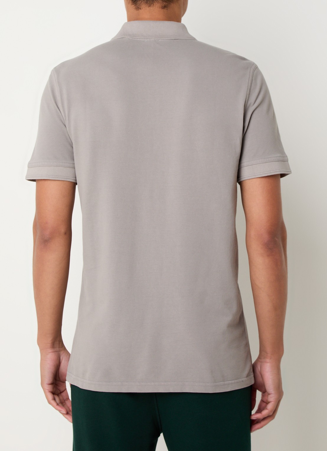 BOSS Prime regular fit polo van piqué katoen met logo - achterkant 4 open grey-063 / grijs