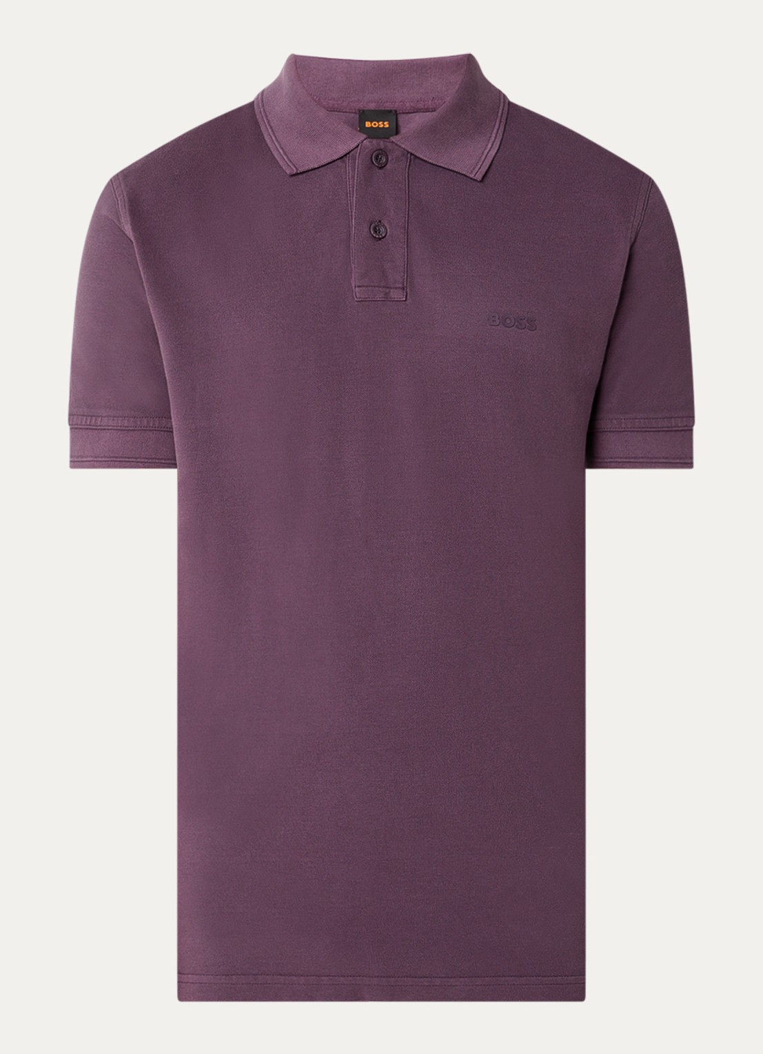 BOSS Prime regular fit polo van piqué katoen met logo - voorkant 3 open purple-543 / paars