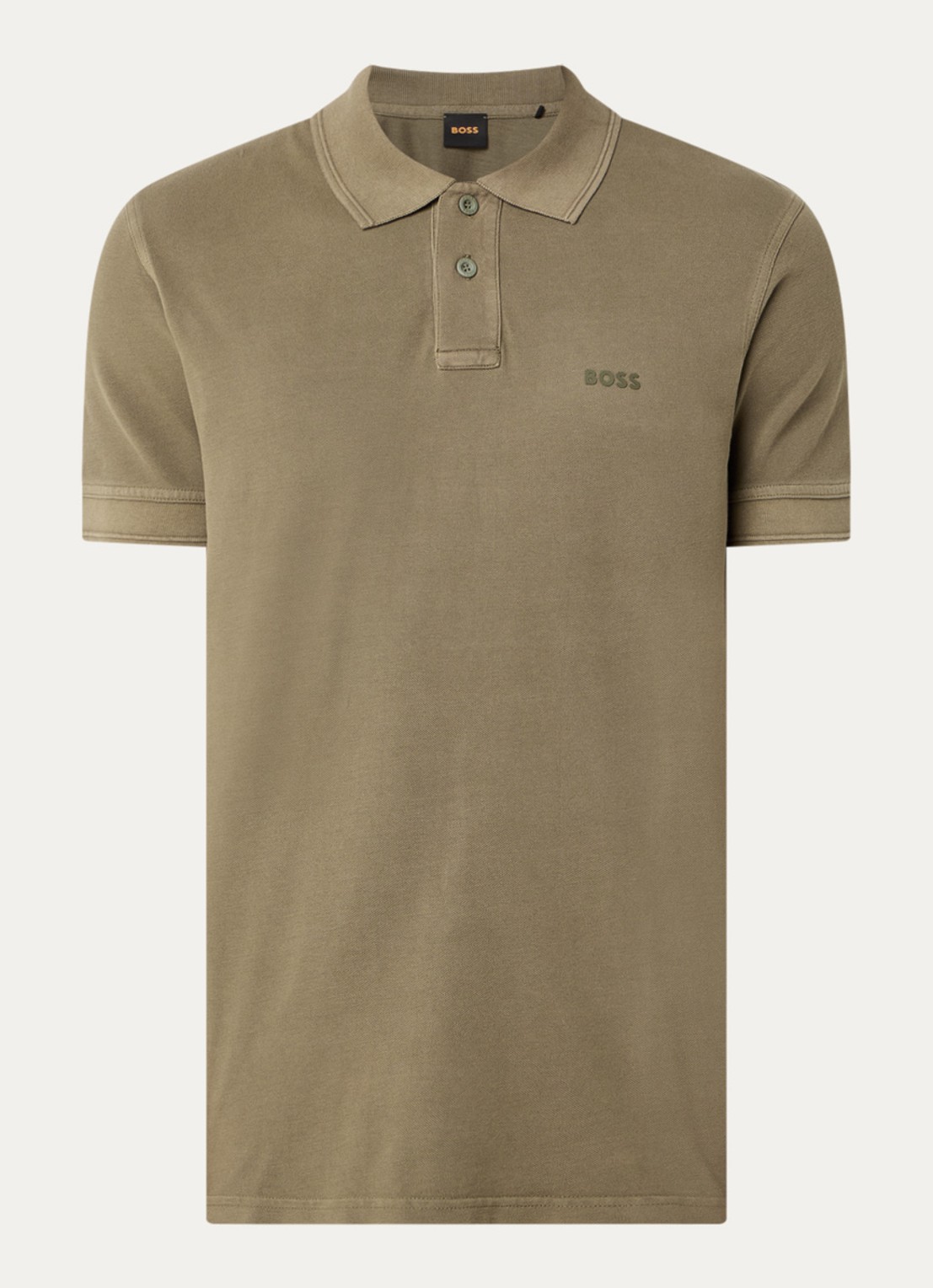 BOSS Prime regular fit polo van piqué katoen met logo - voorkant 2 open green-342 / groen