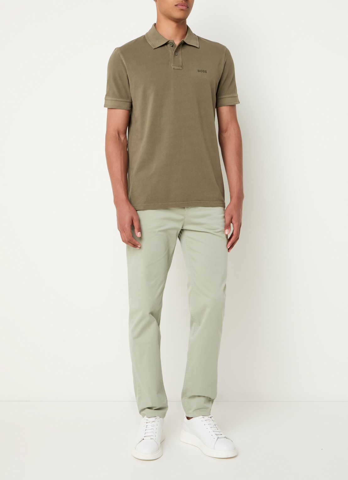 BOSS Prime regular fit polo van piqué katoen met logo - voorkant 3 open green-342 / groen