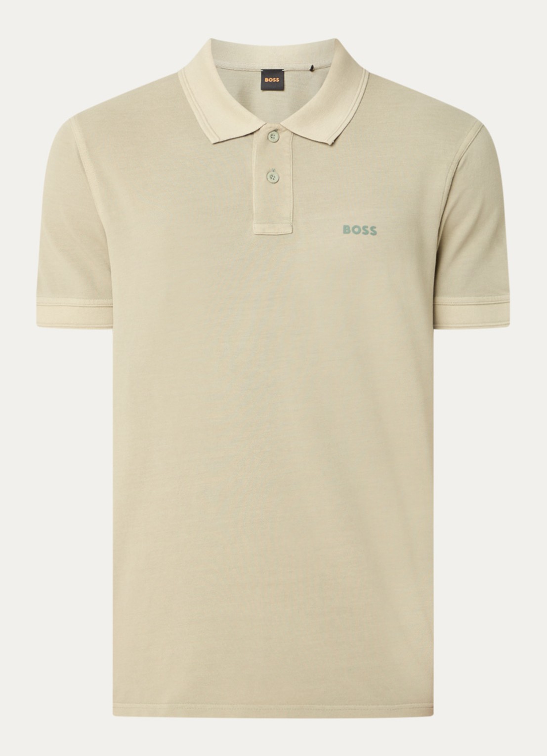BOSS Prime regular fit polo van piqué katoen met logo - voorkant open green-370 / groen