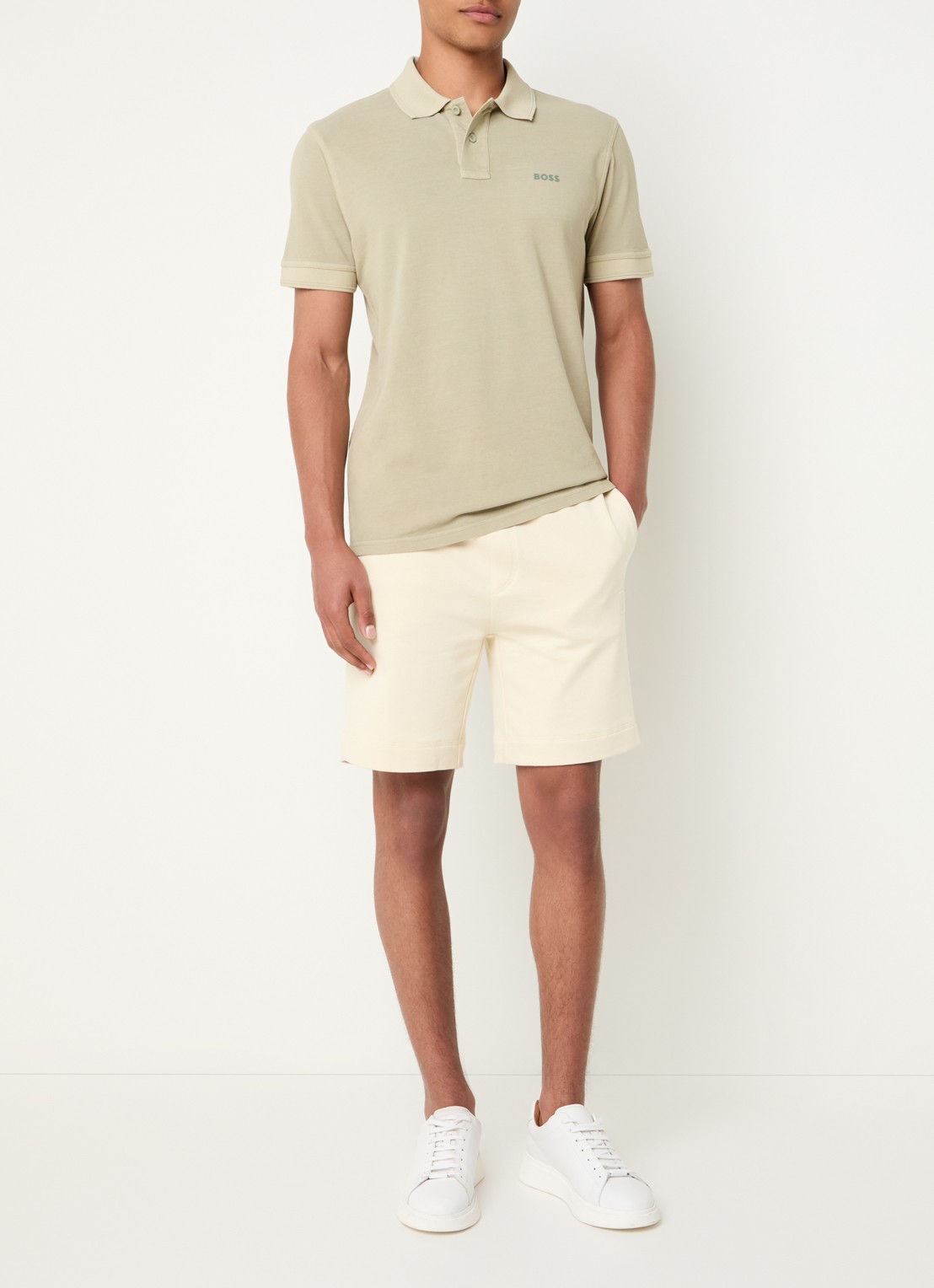 BOSS Prime regular fit polo van piqué katoen met logo - voorkant 2 open green-370 / groen
