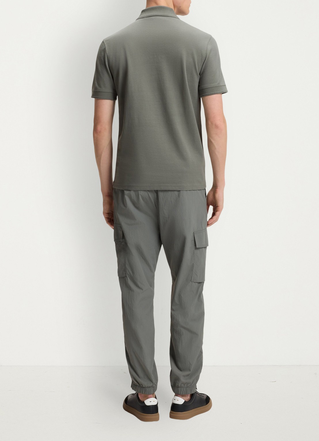 BOSS Prime regular fit polo van piqué katoen met logo - achterkant 5 open grey-076 / grijs