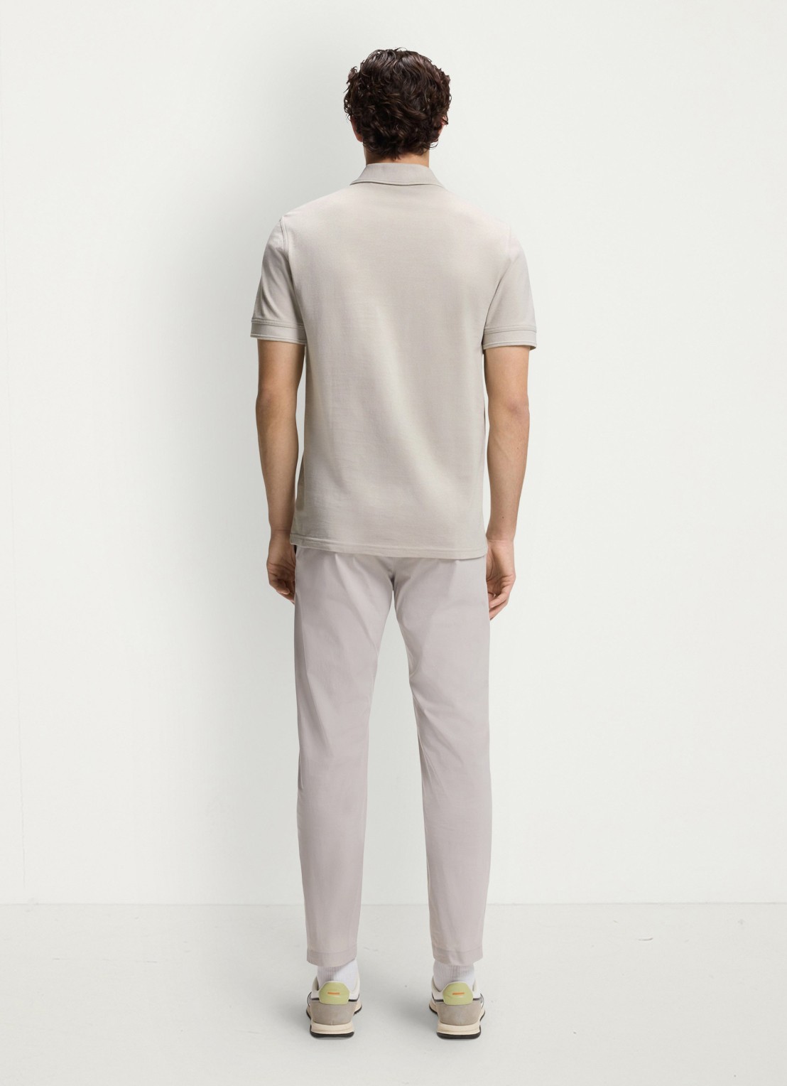 BOSS Prime regular fit polo van piqué katoen met logo - achterkant 3 open grey-070 / grijs