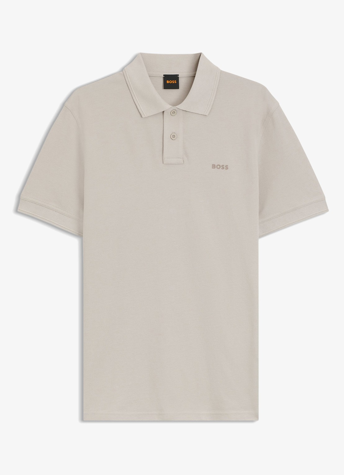 BOSS Prime regular fit polo van piqué katoen met logo - voorkant 4 open grey-070 / grijs
